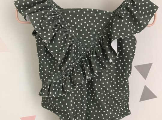 Zara ολόσωμο πράσινο πουά μαγιώ