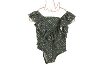 Zara ολόσωμο πράσινο πουά μαγιώ