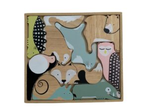 Ξύλινο παζλ 3D Tetris με ζωάκια