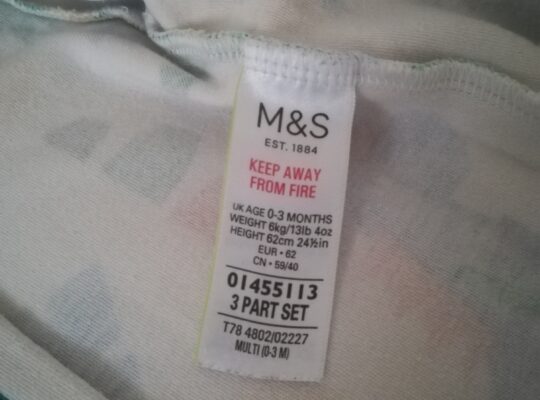 Marks & Spencer σετ 3 φορμάκια 0-3 μηνών