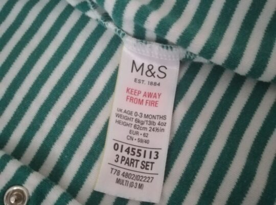 Marks & Spencer σετ 3 φορμάκια 0-3 μηνών