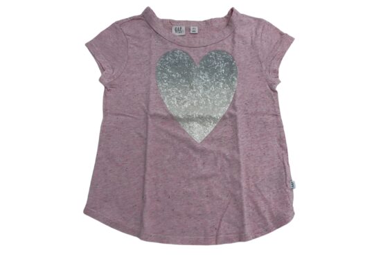 Gap ροζ T-shirt με καρδιά 6-7 ετών