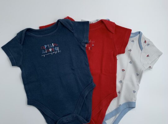 Mothercare κορμάκια μπλε/κόκκινο/λευκό 9-12 μηνών