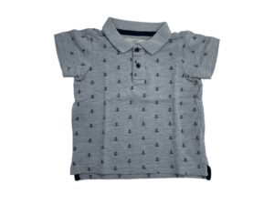 H&M γκρι polo T-shirt με άγκυρες 12-18 μηνών