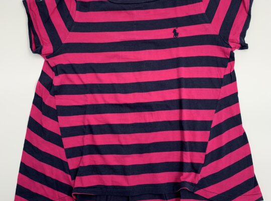 Ralph Lauren ριγέ φούξια/μπλε T-shirt 8-10 ετών