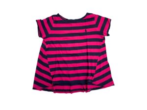 Ralph Lauren ριγέ φούξια/μπλε T-shirt 8-10 ετών