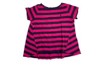 Ralph Lauren ριγέ φούξια/μπλε T-shirt 8-10 ετών