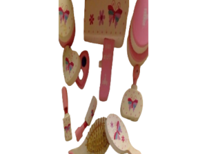 Βαλιτσάκι με ξύλινα κομμωτήριο και σαλόνι ομορφιάς