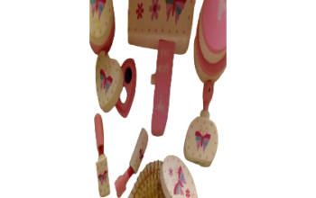 Βαλιτσάκι με ξύλινα κομμωτήριο και σαλόνι ομορφιάς